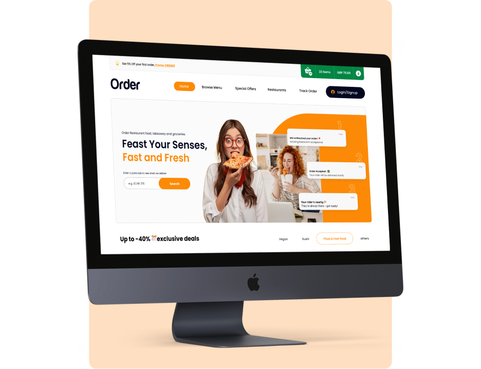 This is online retailing service that allow customers to pre-order and buy food online