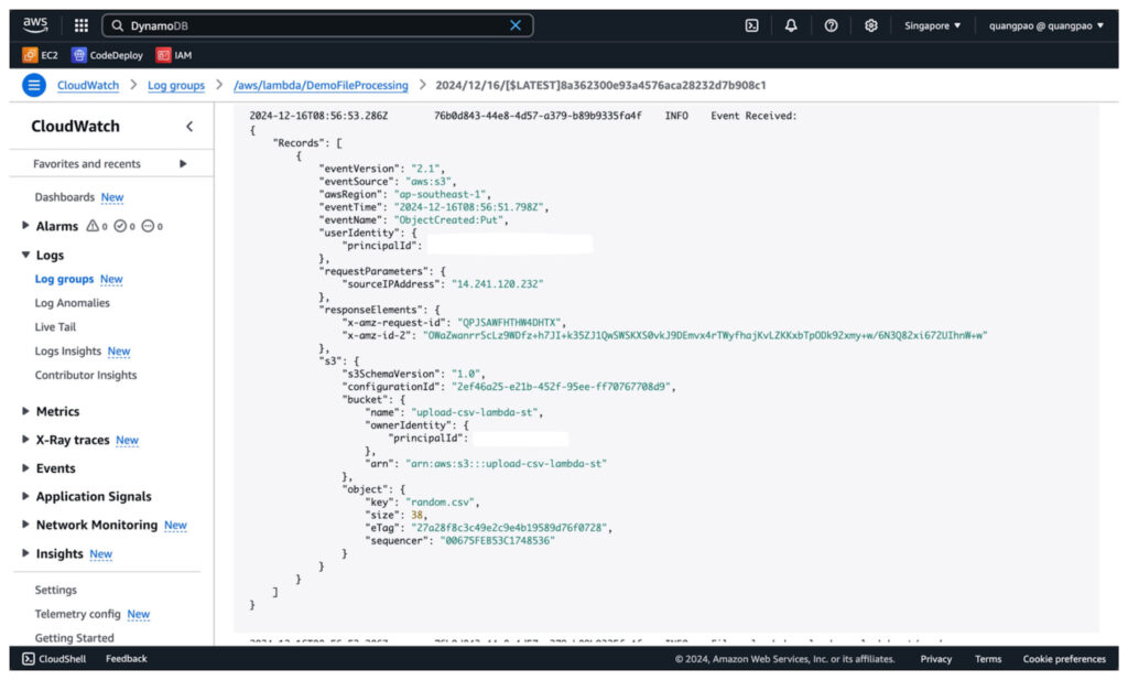 CloudWatch Logs AWS lambda triggers