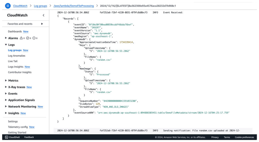 CloudWatch Logs AWS lambda triggers