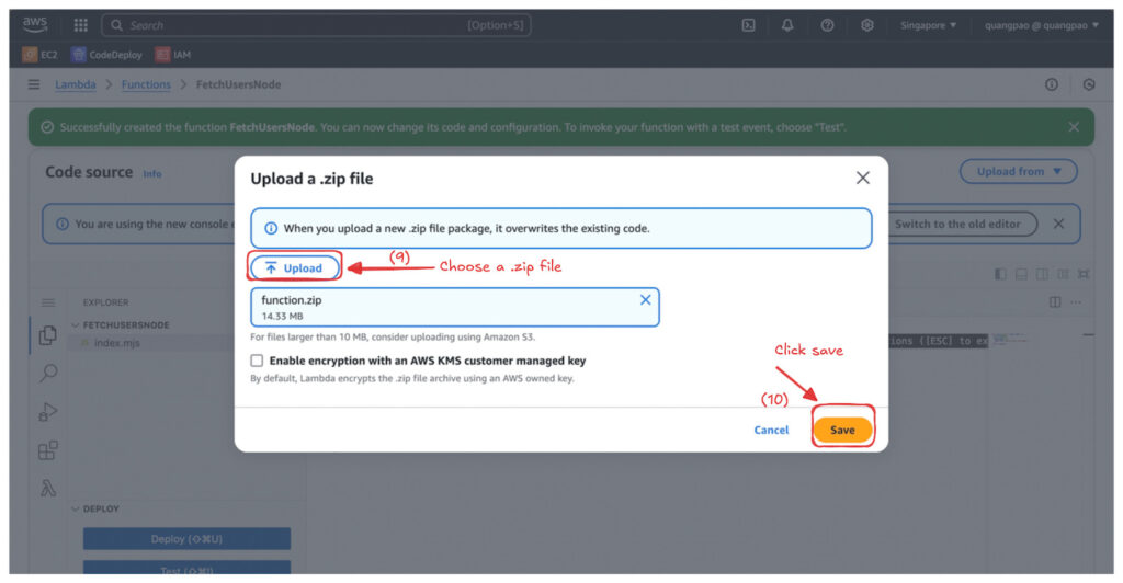 how to create aws lambda function