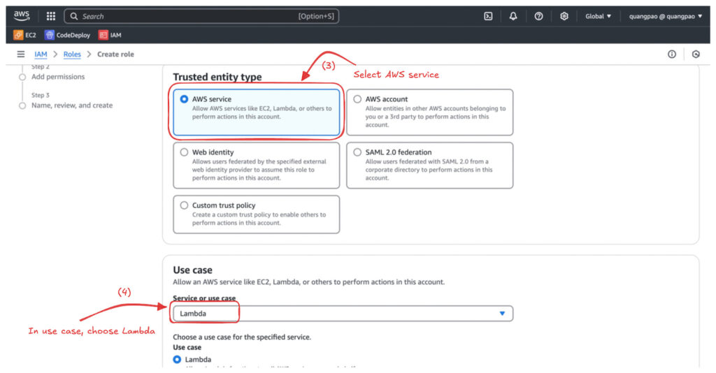 Setting up AWS services