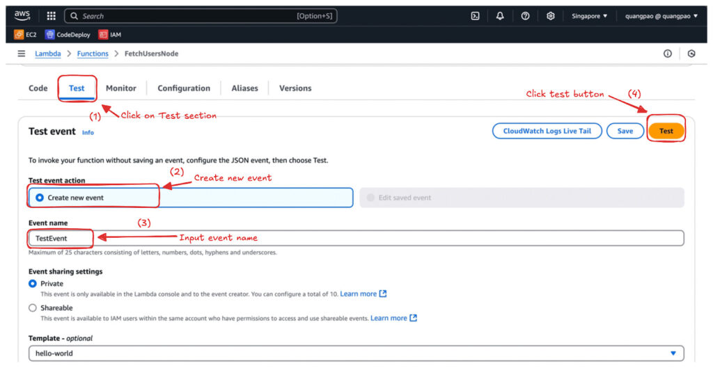 Test Our First Lambda Function